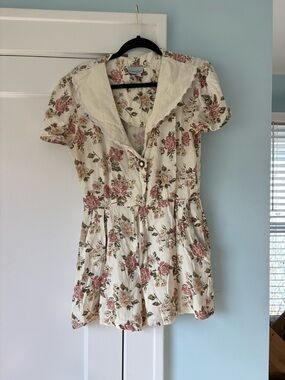 Vintage 90s Breakin' Loose Floral Romper Cottagecore Grunge Playsuit